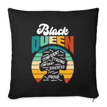 Melanin African American African American Woman - Sofa pillowcase 17,3'' x 17,3'' (45 x 45 cm) - black - Front