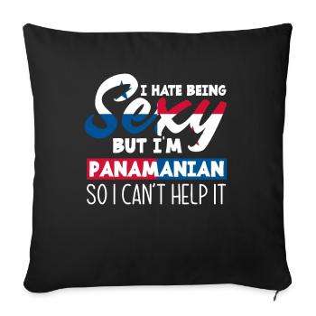 Drôle panama panaméen cadeau panaméen - Housse de coussin décorative 45 x 45 cm - noir - Devant