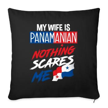 Drôle panama panaméen cadeau panaméen - Housse de coussin décorative 45 x 45 cm - noir - Devant