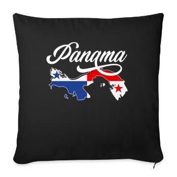 Drôle panama panaméen cadeau panaméen - Housse de coussin décorative 45 x 45 cm - noir - Devant