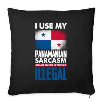 Drôle panama panaméen cadeau panaméen - Housse de coussin décorative 45 x 45 cm - noir - Devant