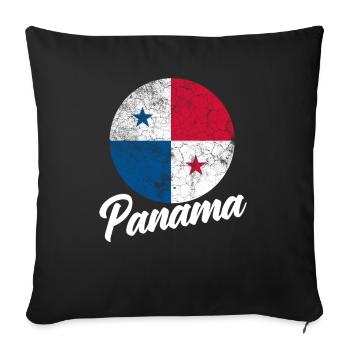 Drôle panama panaméen cadeau panaméen - Housse de coussin décorative 45 x 45 cm - noir - Devant