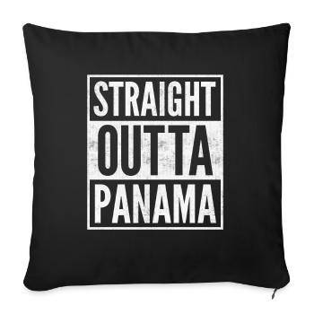 Drôle panama panaméen cadeau panaméen - Housse de coussin décorative 45 x 45 cm - noir - Devant