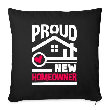 Homeowner Home Purchase Gift - Sofa pillowcase 17,3'' x 17,3'' (45 x 45 cm) - black - Front