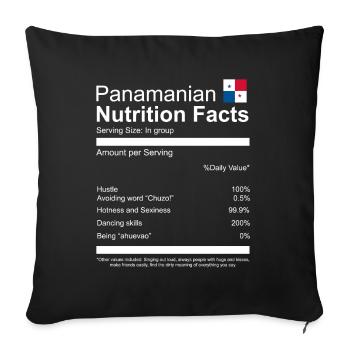Drôle panama panaméen cadeau panaméen - Housse de coussin décorative 45 x 45 cm - noir - Devant