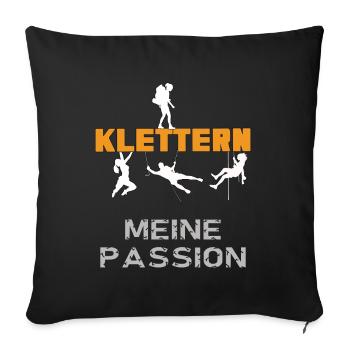Klettern Bergsteigen Design für Kletterer - Sofakissenbezug 45 x 45 cm - Schwarz - Vorne