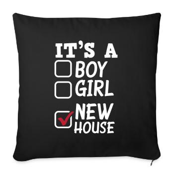 Homeowner Home Purchase Gift - Sofa pillowcase 17,3'' x 17,3'' (45 x 45 cm) - black - Front