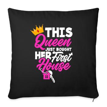 Homeowner Home Purchase Gift - Sofa pillowcase 17,3'' x 17,3'' (45 x 45 cm) - black - Front