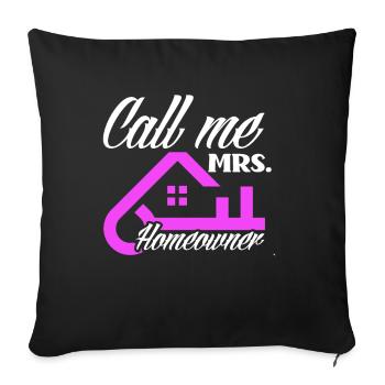 Homeowner Home Purchase Gift - Sofa pillowcase 17,3'' x 17,3'' (45 x 45 cm) - black - Front