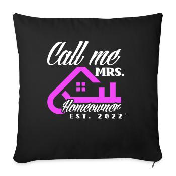 Homeowner Home Purchase Gift - Sofa pillowcase 17,3'' x 17,3'' (45 x 45 cm) - black - Front
