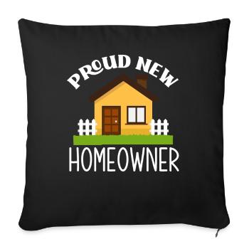 Homeowner Home Purchase Gift - Sofa pillowcase 17,3'' x 17,3'' (45 x 45 cm) - black - Front