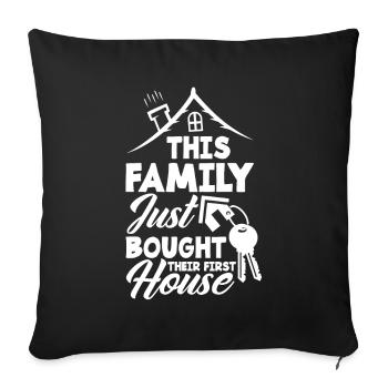 Homeowner Home Purchase Gift - Sofa pillowcase 17,3'' x 17,3'' (45 x 45 cm) - black - Front