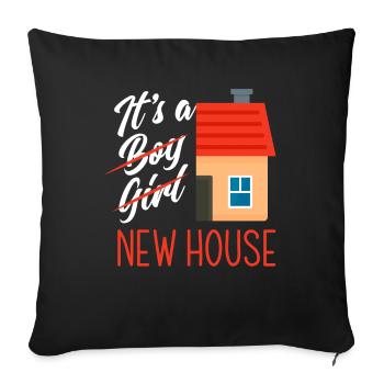 Homeowner Home Purchase Gift - Sofa pillowcase 17,3'' x 17,3'' (45 x 45 cm) - black - Front