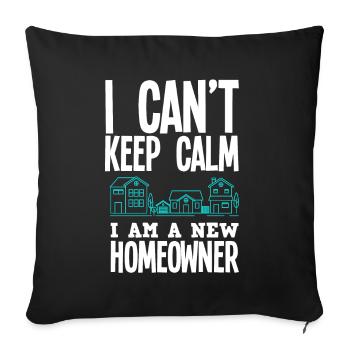 Homeowner Home Purchase Gift - Sofa pillowcase 17,3'' x 17,3'' (45 x 45 cm) - black - Front