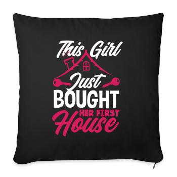 Homeowner Home Purchase Gift - Sofa pillowcase 17,3'' x 17,3'' (45 x 45 cm) - black - Front