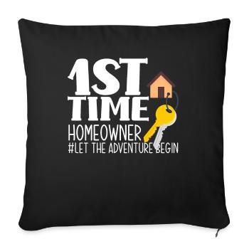 Cadeau d’achat de maison de propriétaire - Housse de coussin décorative 45 x 45 cm - noir - Devant