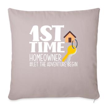 Homeowner Home Purchase Gift - Sofa pillowcase 17,3'' x 17,3'' (45 x 45 cm) - light taupe - Front