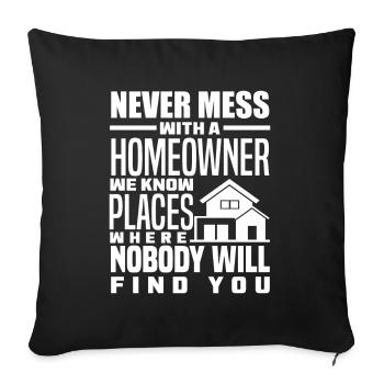 Homeowner Home Purchase Gift - Sofa pillowcase 17,3'' x 17,3'' (45 x 45 cm) - black - Front