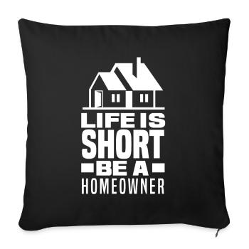 Homeowner Home Purchase Gift - Sofa pillowcase 17,3'' x 17,3'' (45 x 45 cm) - black - Front