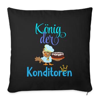 Konditor König der Konditoren Handwerk Beruf - Sofakissenbezug 45 x 45 cm - Schwarz - Vorne