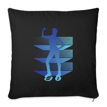 Géométrie Jump Shoes Fitness - Housse de coussin décorative 45 x 45 cm - noir - Devant