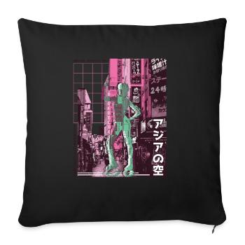 Asian City Jump Shoes Fitness - Housse de coussin décorative 45 x 45 cm - noir - Devant