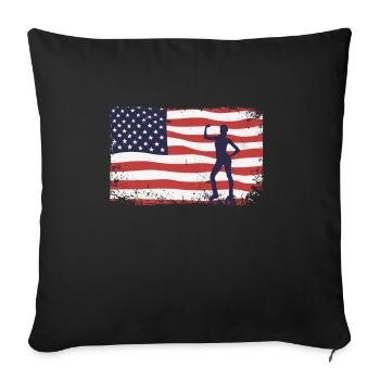 American Flag Jump Shoes Fitness - Sofa pillowcase 17,3'' x 17,3'' (45 x 45 cm) - black - Front