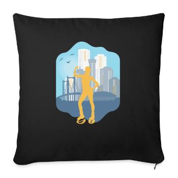 Skyline Jump Shoes Fitness - Sofa pillowcase 17,3'' x 17,3'' (45 x 45 cm) - black - Front