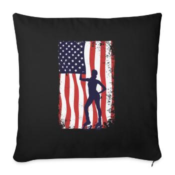 American Flag Jump Shoes Fitness - Sofa pillowcase 17,3'' x 17,3'' (45 x 45 cm) - black - Front