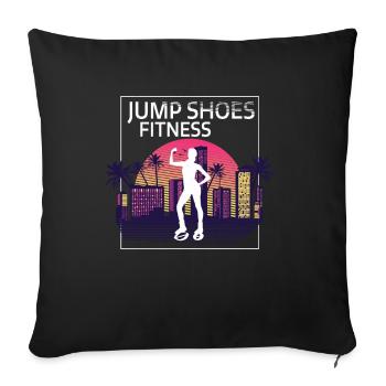 Palmiers de Californie Jump Chaussures Fitness - Housse de coussin décorative 45 x 45 cm - noir - Devant