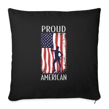 American Flag Jump Shoes Fitness - Housse de coussin décorative 45 x 45 cm - noir - Devant