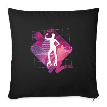 Vaporwave Synthwave Jump Chaussures Fitness - Housse de coussin décorative 45 x 45 cm - noir - Devant
