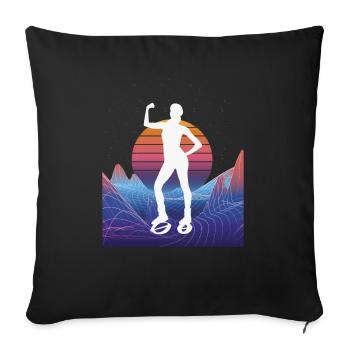 Vaporwave Synthwave Jump Chaussures Fitness - Housse de coussin décorative 45 x 45 cm - noir - Devant
