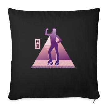 Vaporwave Synthwave Jump Chaussures Fitness - Housse de coussin décorative 45 x 45 cm - noir - Devant