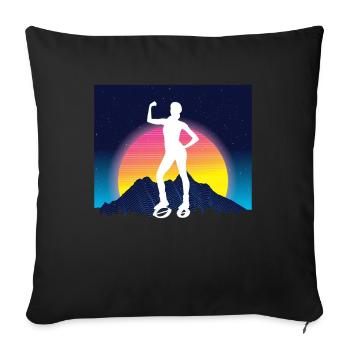 Vaporwave Synthwave Jump Chaussures Fitness - Housse de coussin décorative 45 x 45 cm - noir - Devant
