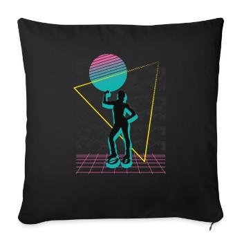 Vaporwave Synthwave Jump Shoes Fitness - Sofa pillowcase 17,3'' x 17,3'' (45 x 45 cm) - black - Front