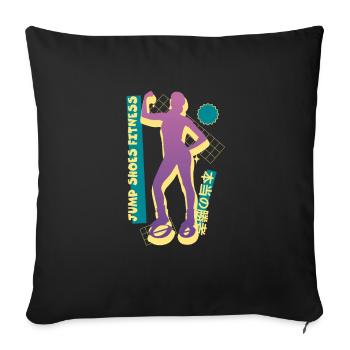 Vaporwave Synthwave Jump Chaussures Fitness - Housse de coussin décorative 45 x 45 cm - noir - Devant