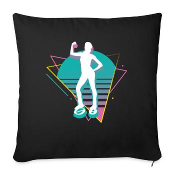 Vaporwave Synthwave Jump Chaussures Fitness - Housse de coussin décorative 45 x 45 cm - noir - Devant