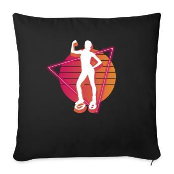 Vaporwave Synthwave Jump Chaussures Fitness - Housse de coussin décorative 45 x 45 cm - noir - Devant