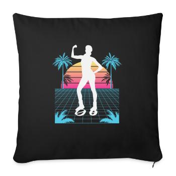 Vaporwave Synthwave Jump Shoes Fitness - Sofa pillowcase 17,3'' x 17,3'' (45 x 45 cm) - black - Front
