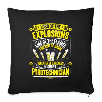 Pyrotechnicien Feux d’artifice Pyrotechnie Pyrotechnicien - Housse de coussin décorative 45 x 45 cm - noir - Devant