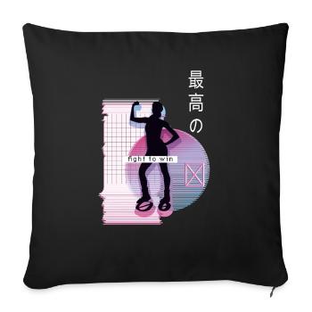 Vaporwave Metaverse Jump Chaussures Fitness - Housse de coussin décorative 45 x 45 cm - noir - Devant