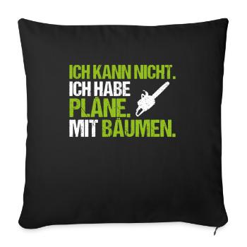 Forstwirt Forstwirtschaft Waldfacharbeiter Wald - Sofakissenbezug 45 x 45 cm - Schwarz - Vorne
