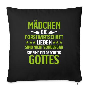 Forstwirt Forstwirtschaft Waldfacharbeiter Wald - Sofakissenbezug 45 x 45 cm - Schwarz - Vorne