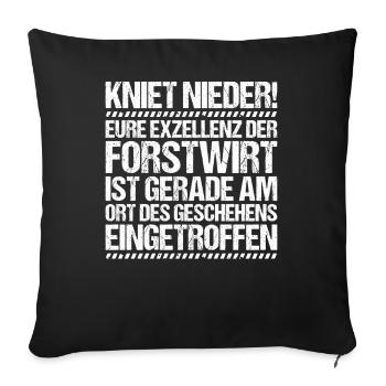 Forstwirt Forstwirtschaft Waldfacharbeiter Wald - Sofakissenbezug 45 x 45 cm - Schwarz - Vorne