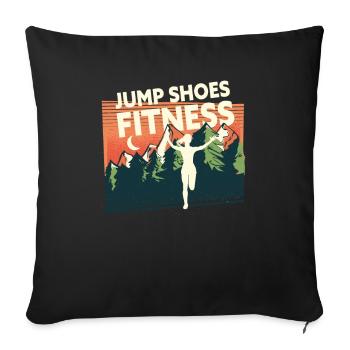 Jump Shoes Fitness Fitness Woman - Sofa pillowcase 17,3'' x 17,3'' (45 x 45 cm) - black - Front