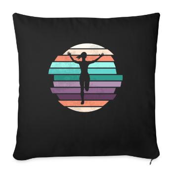 Retro Jump Shoes Fitness - Sofa pillowcase 17,3'' x 17,3'' (45 x 45 cm) - black - Front