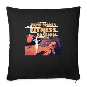 Jump Shoes Fitness Passion - Sofa pillowcase 17,3'' x 17,3'' (45 x 45 cm) - black - Front