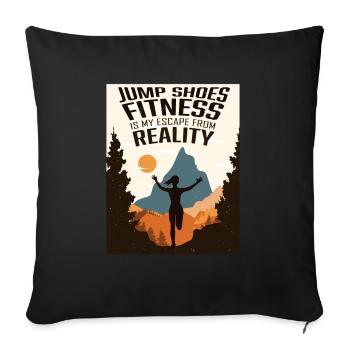 Jump Shoes Fitness, Fitness Woman - Sofa pillowcase 17,3'' x 17,3'' (45 x 45 cm) - black - Front