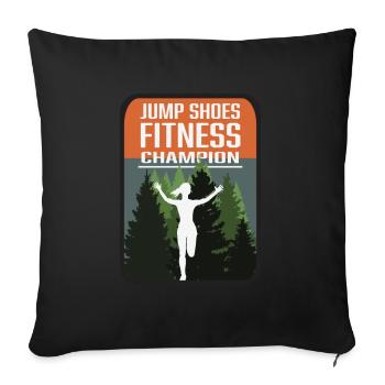 Jump Shoes Fitness Champion - Sofa pillowcase 17,3'' x 17,3'' (45 x 45 cm) - black - Front